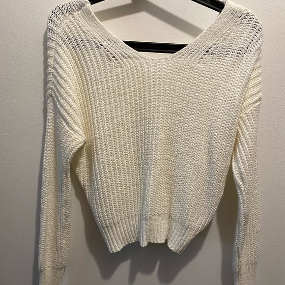 White Button Down Sweater - Picture 2 of 2